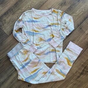 Girl’s Snug-fit Watercolor Pajamas Set Size 14